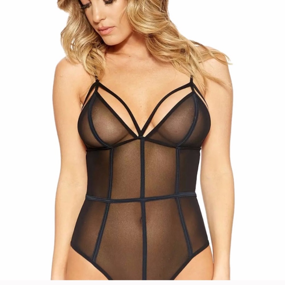 Black Sheer Mesh lingerie Bodysuit 🖤